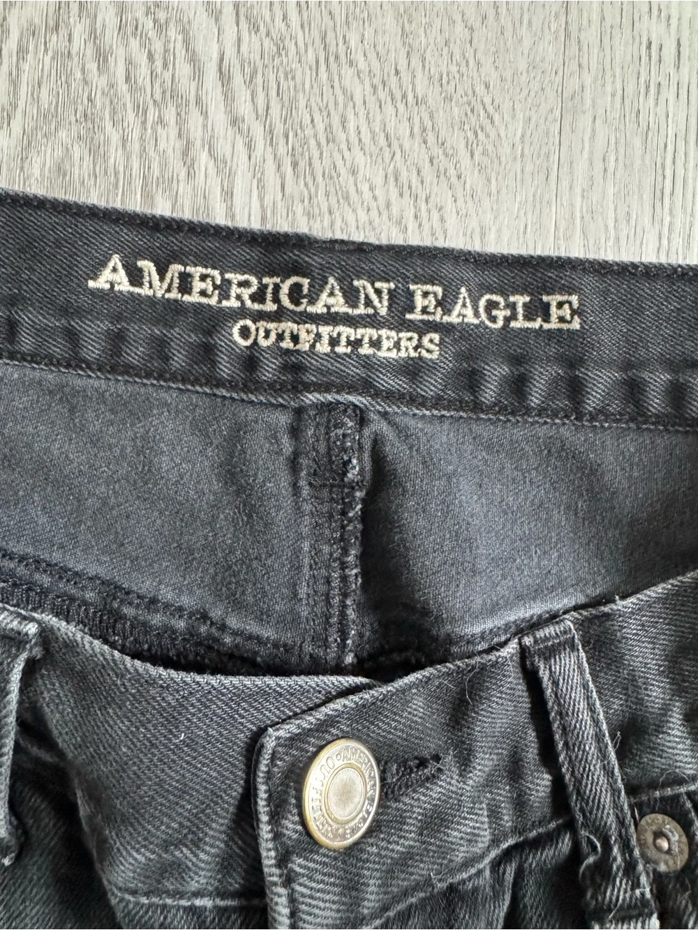 American Eagle Outfitters Black Ripped High-Rise Jean Shorts